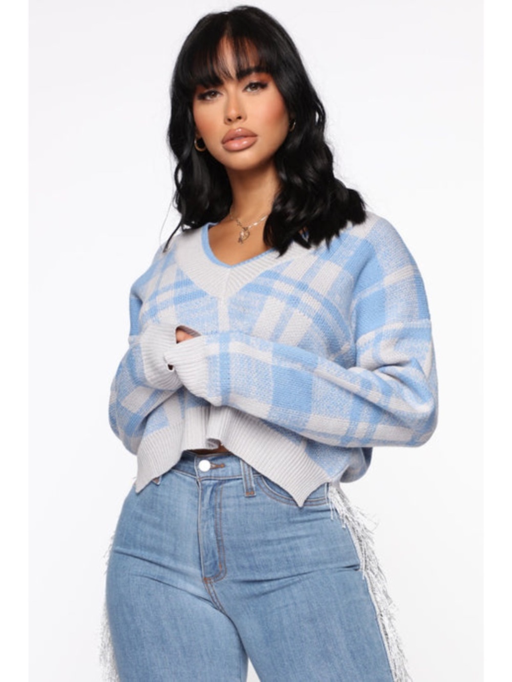 Fashion Nova Living The Comfy Life Cropped Sweater L
